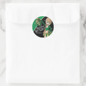 Schattigee Cheerleader Pom Pom Meisjes | Groen Ronde Sticker (Tas)