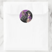 Schattigee Cheerleader Pom Pom Meisjes | PAARSE Ronde Sticker (Tas)