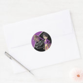 Schattigee Cheerleader Pom Pom Meisjes | PAARSE Ronde Sticker (Envelop)