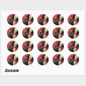 Schattigee Cheerleader Pom Pom Meisjes | Rood Ronde Sticker (Vel)