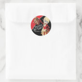 Schattigee Cheerleader Pom Pom Meisjes | Rood Ronde Sticker (Tas)