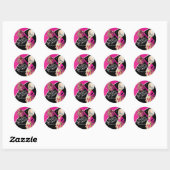 Schattigee Cheerleader Pom Pom Meisjes | roze Ronde Sticker (Vel)