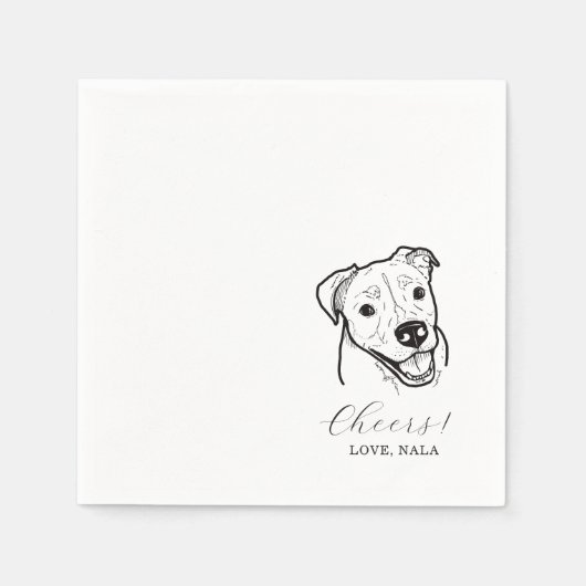 Schattigee Cheers Huisdier Gezicht Tekenen Hond Sc Servet (Voorkant)
