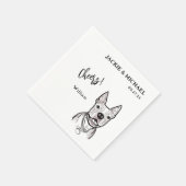 Schattigee Cheers Huisdier Naam Hond bruiloft rece Servet (Hoek)