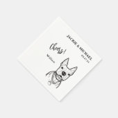 Schattigee Cheers Huisdier Naam Hond bruiloft rece Servet (Hoek)