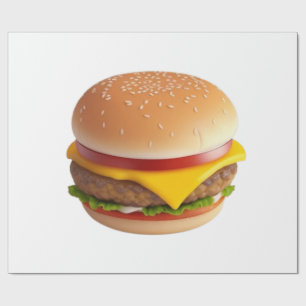 Schattigee Cheeseburger Illustratie Cadeaupapier