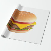 Schattigee Cheeseburger Illustratie Cadeaupapier (Uitgerold)