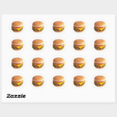 Schattigee Cheeseburger Illustratie Ronde Sticker (Vel)