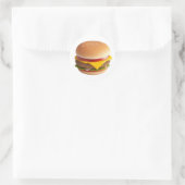 Schattigee Cheeseburger Illustratie Ronde Sticker (Tas)