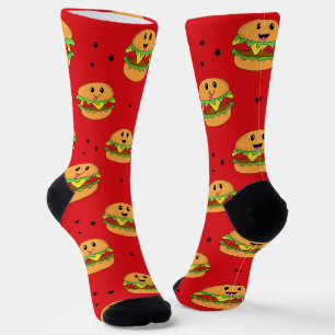 Schattigee Cheeseburger Patterned Sokken