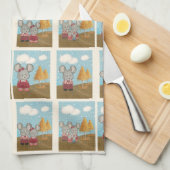 Schattigee Cheesy Mouse Familie Stripverhaal Theedoek (Quarter Fold)