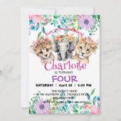 Schattigee cheetah Leeuw oerwoud Dieren Verjaardag Kaart (Voorkant)