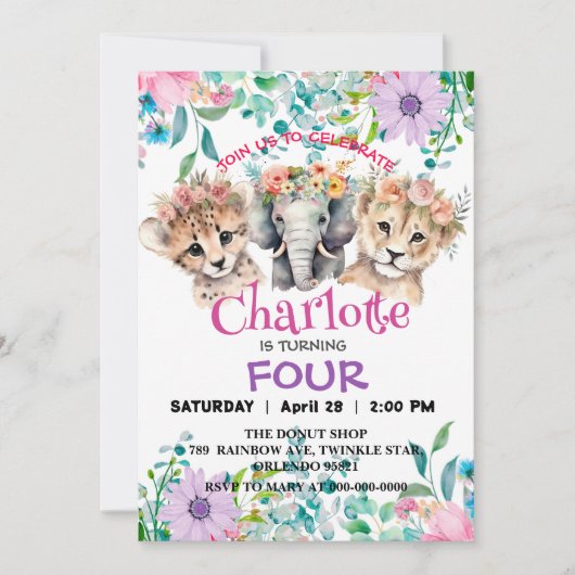Schattigee cheetah Leeuw oerwoud Dieren Verjaardag Kaart (Voorkant)