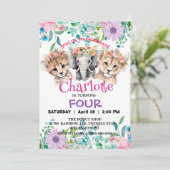 Schattigee cheetah Leeuw oerwoud Dieren Verjaardag Kaart (Staand voorkant)