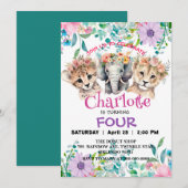 Schattigee cheetah Leeuw oerwoud Dieren Verjaardag Kaart (Voorkant / Achterkant)