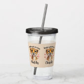 Schattigee Cheetah Lover Wildlife Art met Hartacce Acryl Drinkbeker (Achterkant)