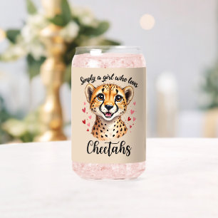 Schattigee Cheetah Lover Wildlife Art met Hartacce Blikvorm Glas
