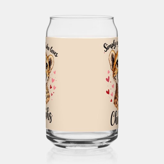Schattigee Cheetah Lover Wildlife Art met Hartacce Blikvorm Glas (Links)
