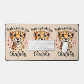 Schattigee Cheetah Lover Wildlife Art met Hartacce Bureaumat (Keyboard & Muis)