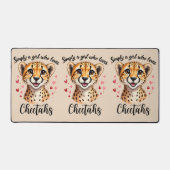 Schattigee Cheetah Lover Wildlife Art met Hartacce Bureaumat (Voorkant)