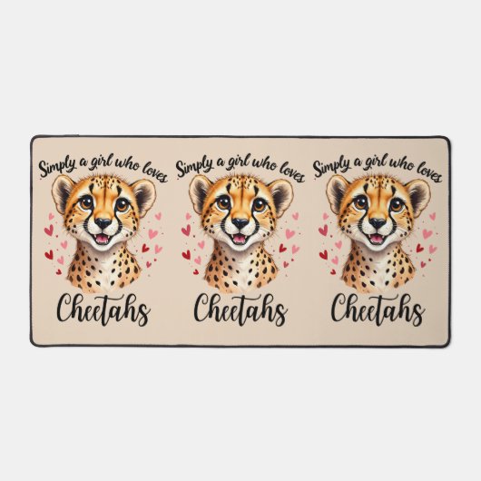 Schattigee Cheetah Lover Wildlife Art met Hartacce Bureaumat (Voorkant)