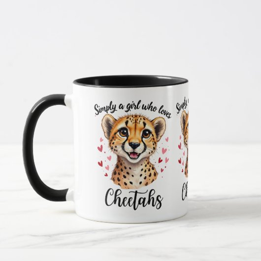 Schattigee Cheetah Lover Wildlife Art met Hartacce Mok (Links)