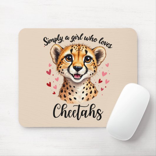 Schattigee Cheetah Lover Wildlife Art met Hartacce Muismat (Met muis)