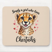 Schattigee Cheetah Lover Wildlife Art met Hartacce Muismat (Voorkant)