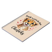 Schattigee Cheetah Lover Wildlife Art met Hartacce Notitieboek (Linkerzijde)
