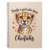 Schattigee Cheetah Lover Wildlife Art met Hartacce Notitieboek (Voorkant)