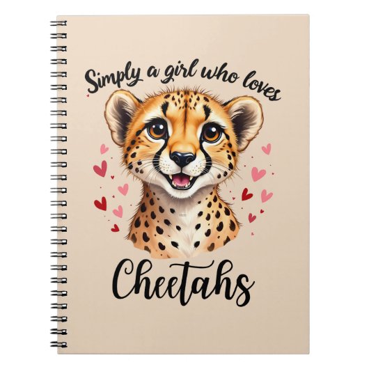 Schattigee Cheetah Lover Wildlife Art met Hartacce Notitieboek (Voorkant)