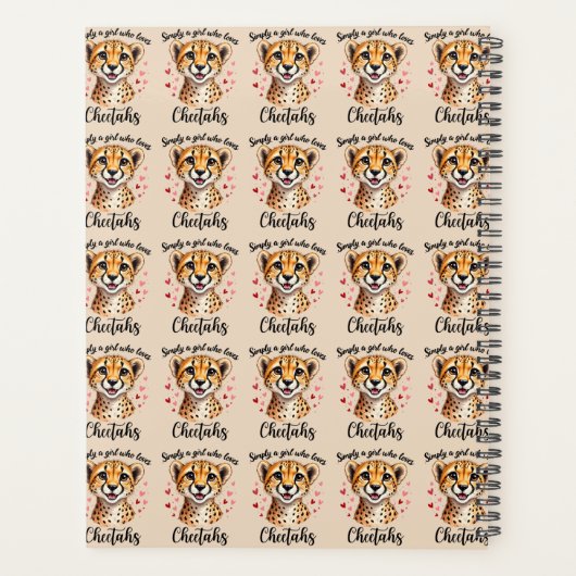 Schattigee Cheetah Lover Wildlife Art met Hartacce Planner (Achterkant)