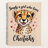 Schattigee Cheetah Lover Wildlife Art met Hartacce Planner (Voorkant)