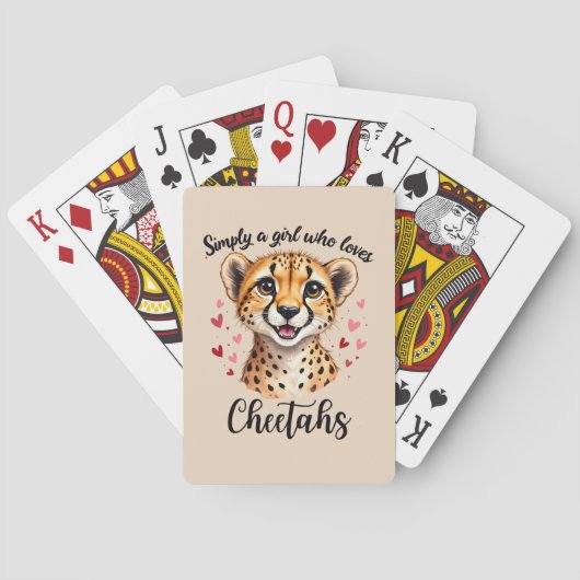 Schattigee Cheetah Lover Wildlife Art met Hartacce Pokerkaarten (Achterkant)