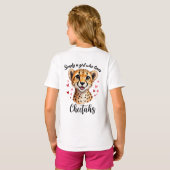 Schattigee Cheetah Lover Wildlife Art met Hartacce T-shirt (Achterkant volledig)