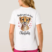 Schattigee Cheetah Lover Wildlife Art met Hartacce T-shirt (Achterkant)