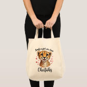 Schattigee Cheetah Lover Wildlife Art met Hartacce Tote Bag (Voorkant (product))