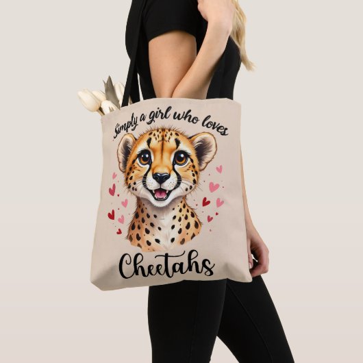 Schattigee Cheetah Lover Wildlife Art met Hartacce Tote Bag (Dichtbij)