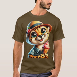 Schattigee cheetah luipaard ijsje zomervibes 1 t-shirt
