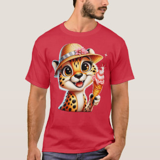 Schattigee cheetah luipaard ijsje zomervibes 2 t-shirt