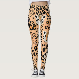 Schattigee Cheetah Print met Gezichten Leggings