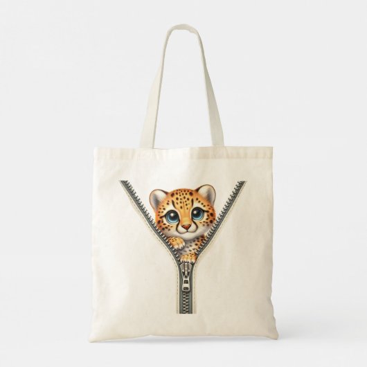 Schattigee Cheetah Rits Canvas tas (Achterkant)