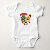 Schattigee Cheetah Safari Kerstmis Kostuum Squad Romper (Voorkant)