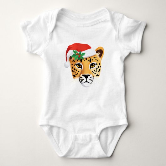 Schattigee Cheetah Safari Kerstmis Kostuum Squad Romper (Voorkant)