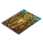 Schattigee cheetah welp, glas-in-lood digitale kun notitieboek (Linkerzijde)
