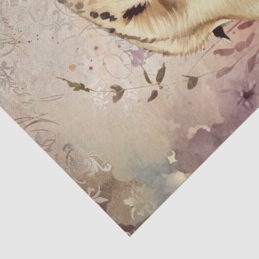 Schattigee Cheetah Wild Cat Waterverf Tissuepapier (Detail)