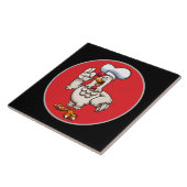 Schattigee chef haan decor tegeltje (Zijkant)