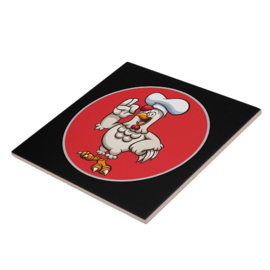 Schattigee chef haan decor tegeltje (Zijkant)