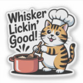 Schattigee Chef Kat Koken Foodie Decal Vinyl Stick Sticker (Voorkant)