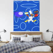 Schattigee chef-kok Ducky Kazoo Blue Circles Canvas Afdruk (Insitu (Slaapkamer))